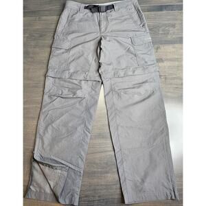 Eddie Bauer Hiking Pants Men's Sz 34x32 Convertible Zip Off Cargo Pockets Gray